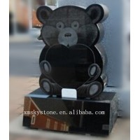 Americian black granite teddy bear headstone